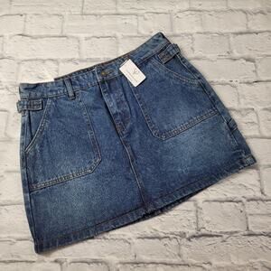 NWT Windsor Nature Good Day Buckle Detail Denim Skirt size Large